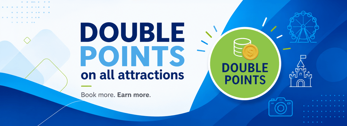 Double Rewards Points on all Room-Res attractions